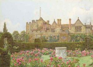 Hever Castle from the rose garden by Ernest Arthur Rowe