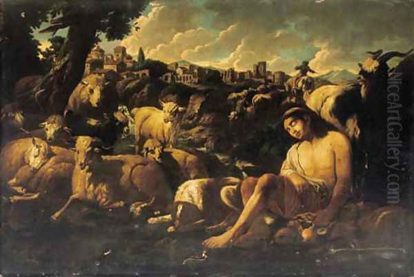 A shepherd in an Italianate landscape - view 1