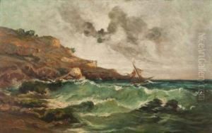 Bateau Dans La Tempete by Jean-Baptiste Olive