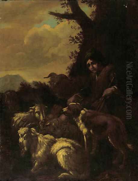 A shepherdboy attended by his dog - view 1