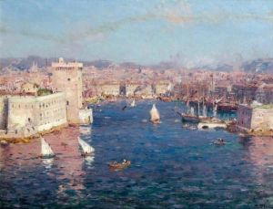 L'entree Du Port De Marseille Vu Des Jardins Du Pharo by Jean-Baptiste Olive