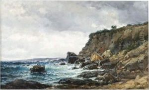 Pecheur Sur La Corniche A Marseille by Jean-Baptiste Olive