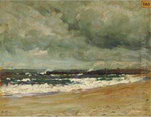 Storm Clouds Over A Jetty