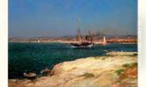 Deux Mats Rentrant Dans Le Port De La Joliette Par Vent Arriere, Circa 1890 - view 1