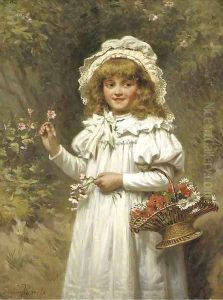 Picking flowers by Edwin Thomas Roberts