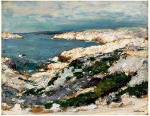 Rochers En Bord De Mer by Jean-Baptiste Olive