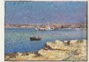 Barque Devant Le Port by Jean-Baptiste Olive