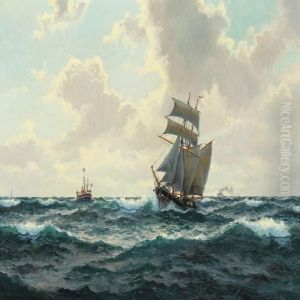 Ships At Sea By A Lightship