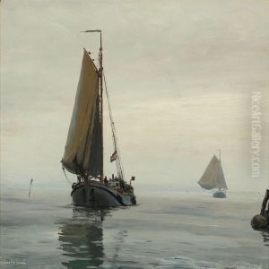 Seascape From Frederikssund, Denmark by Christian Benjamin Olsen