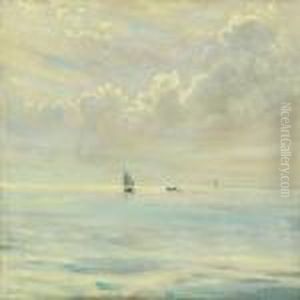 Summer Evening With Boats At Sea Summer Evening With Boats At Sea