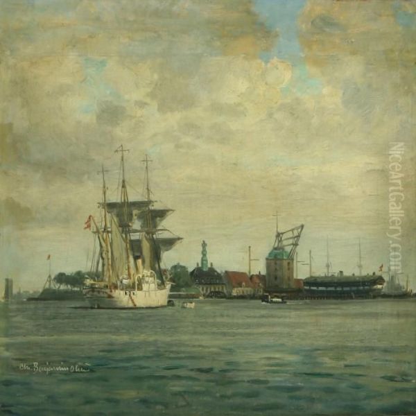 The Schooner Ingolf In Copenhagen Harbour - view 1
