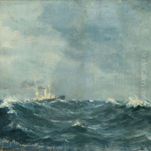 Warship In Highseas by Christian Benjamin Olsen