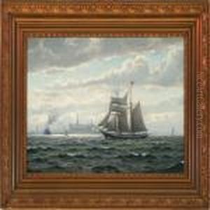 Marine With Ships Off The Coast Of Elsinore Castle