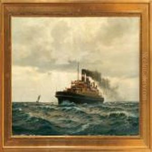 Marine With A Danish Ferry On Open Sea