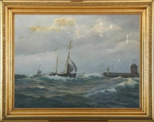 Seascape With Sailships Outside A Mole Seascape With Sailships Outside A Mole