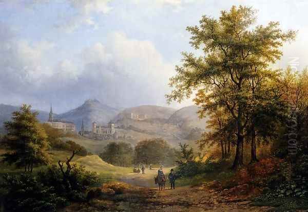 A Wooded River Landscape At Dusk - view 1
