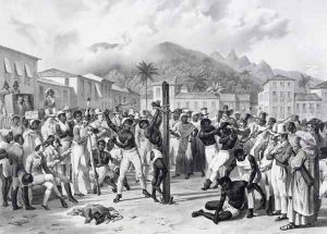 Public Punishments in the Place Ste. Anne, engraved by Deroi, pub. by Engelmann, c.1835 by Johann Moritz Rugendas