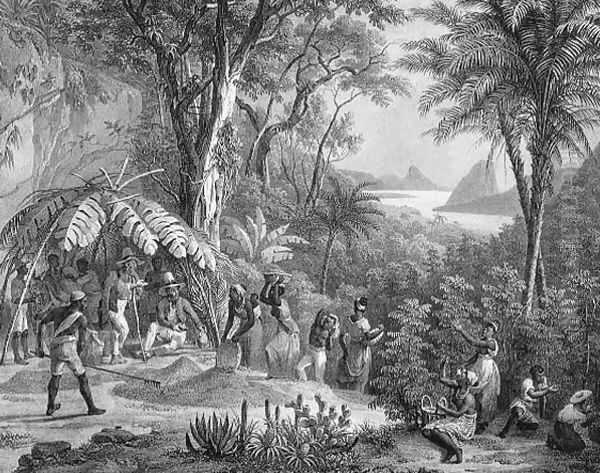 The Coffee Harvest, engraved by Deroi, pub. by Engelmann, c.1835 - view 1