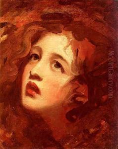 Portrait Study Of Emma Hamilton As Miranda by George Romney