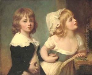 Double portrait of Henry Richard Greville (1779-1853), Lord Brooke (and later 3rd Earl of Warwick), and his sister Lady Elizabeth Greville (d.1806) by George Romney