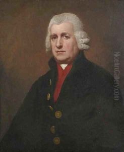 Portrait Of A Gentleman, Believed To Be Nicholas Pearse (1719-1798), Half-Length, In A Blue Coat And Red Waistcoat by George Romney