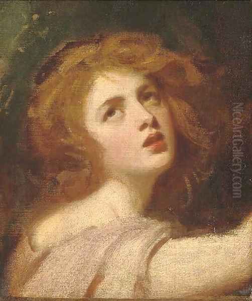 Portrait of Emma Hamilton as Miranda, head and shoulders - view 1