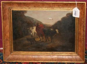 Figure With Two Cattle And A Goat On Countrytrack