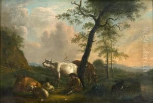 A Herdsman
Resting With Cattle by Balthasar Paul Ommeganck