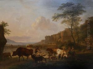 Mediterranean Landscape With Cattleherds