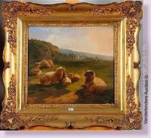Moutons Au Pre by Balthasar Paul Ommeganck