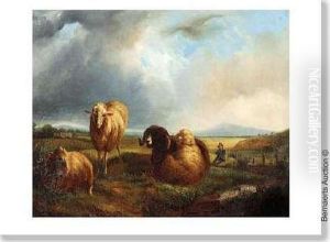 Entourage. Paysage Anime D'un Berger Aux Moutons. by Balthasar Paul Ommeganck