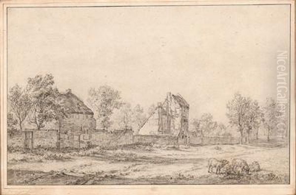 Dorfstrasse Mit Schafen - view 1