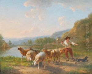 A Shepherd And His Flock by Balthasar Paul Ommeganck