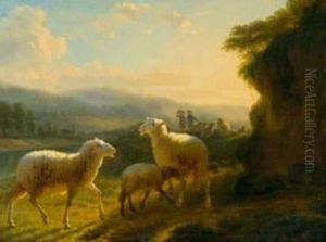 Brebis Et Agneau Dans Un Paysage Brebis Et Agneau Dans Un Paysage