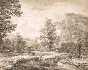 Ramasseuse De Bois Mort Et Son Enfant Sur Le Chemi by Balthasar Paul Ommeganck