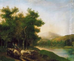 Eveneing Mood With The Flock Coming Home by Balthasar Paul Ommeganck