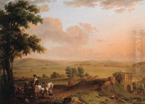 A Hunting Party And Beggars On A Road, An Extensive Valleybeyond