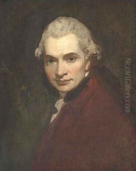 Self-portrait, bust-length, in a red coat - view 1