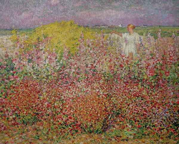 Mrs. Russell Amongst the Flowers at Belle Isle, 1927 - view 1