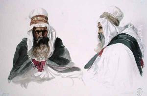 Double Study of a Seated Arab, from Album Algerie et Camp de Compiegne, 1875