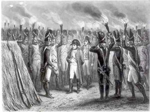 The Night Watch at Austerlitz, engraved by E. Giradel by Auguste Raffet