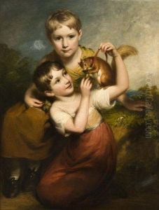 Deux Jeunes Enfants Donnant Des Noisettes A Un Ecureuil by John Opie