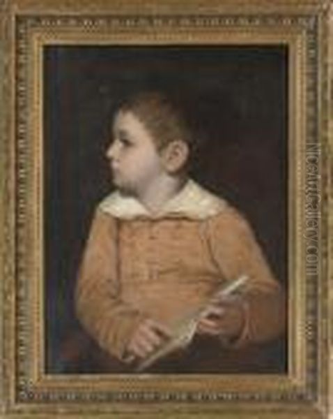 Portrait Of A Young Boy, 
Traditionally Identified As George Moore Of Trieste, In A Brown Smock, 
Holding A Book - view 1