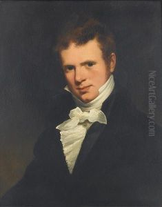 Portrait Of A Young Man, Said To
Be Arthur Robson, Bust-length, In A Black Coat And A White Cravat by John Opie