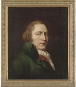 Portrait Of A Gentleman, Bust-length, In A Green Coat And Red Waistcoat by John Opie