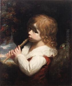 Portrait Of A Boy Playing A Flute by John Opie