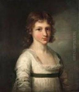 Portraits Of Two Boys And A Girl, Half Length by John Opie
