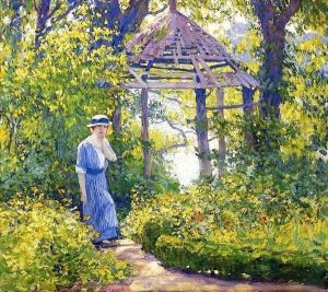 Girl in a Wickford Garden New England Girl in a Wickford Garden New England