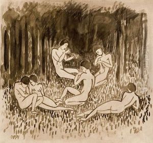 Figure Nel Bosco by Ubaldo Oppi