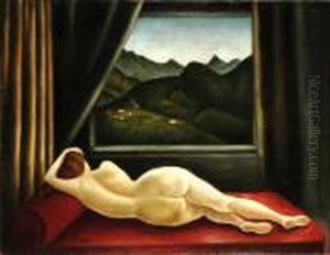 Nudo Sdraiato Con Finestra by Ubaldo Oppi